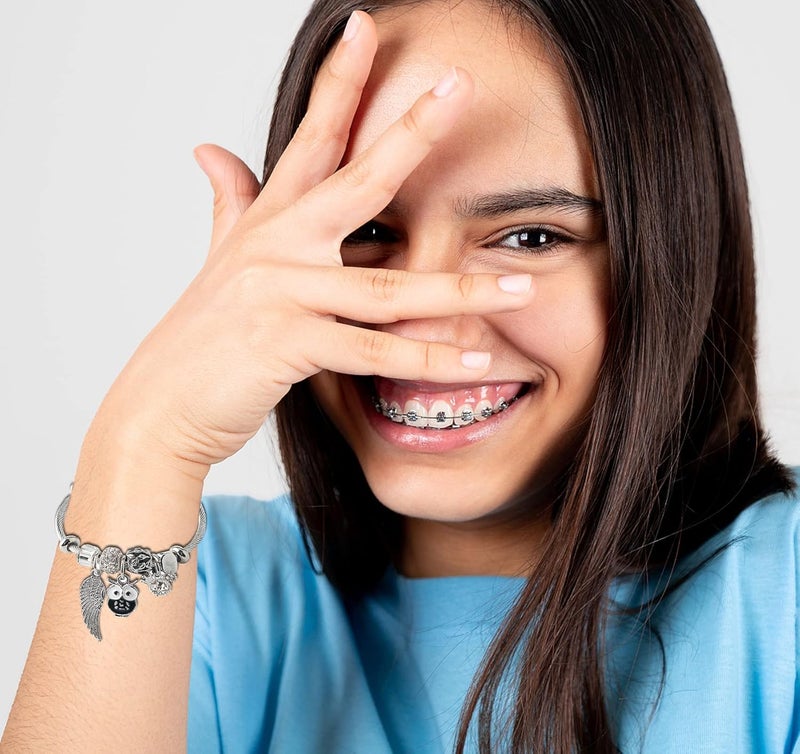 DS Charm Bracelets for girls,exquisite cute cartoon friendship bracelets Silver Stainless Steel Bangle with birthday Gift box, Adjustable girls jewelry Suitable for holiday gifts - Image 5